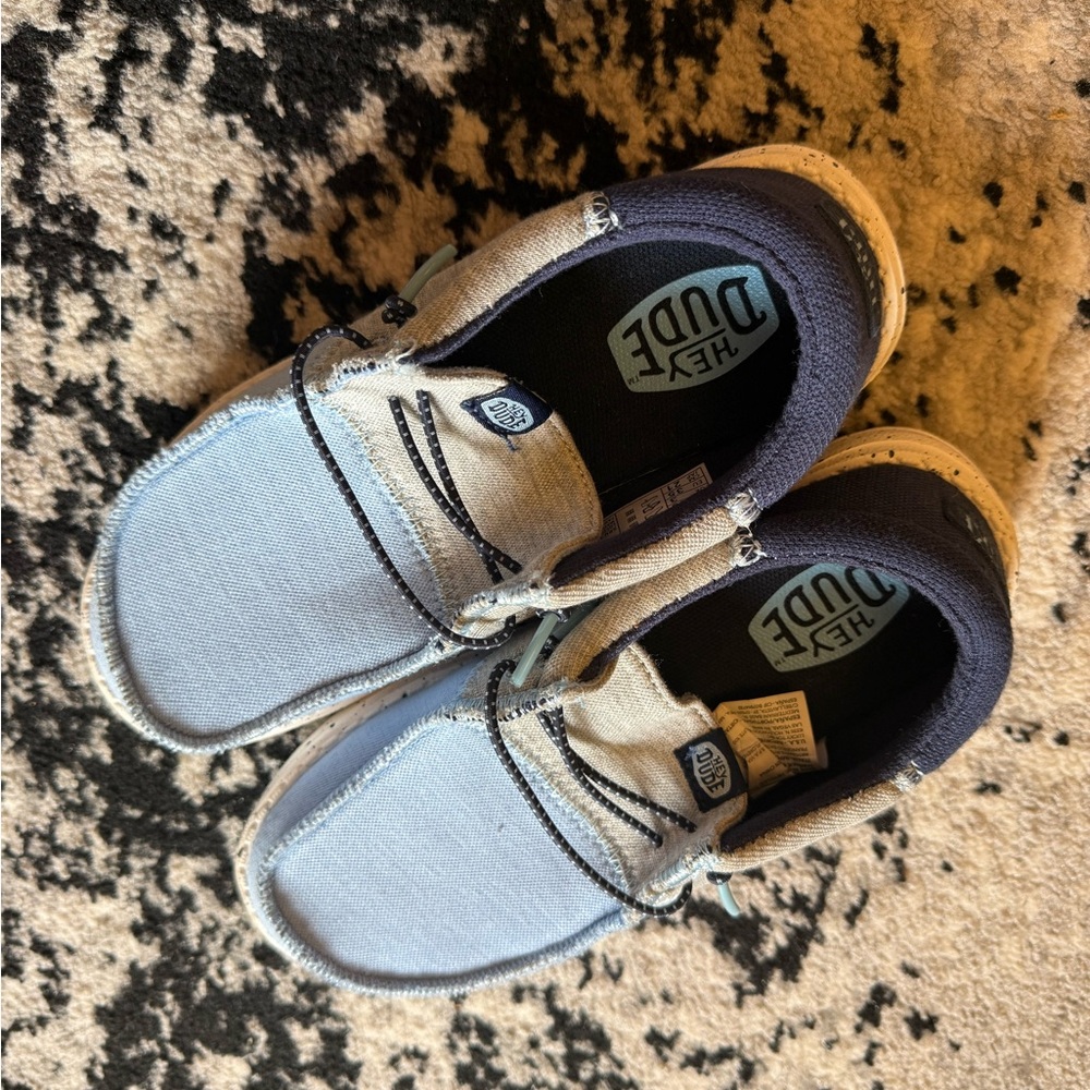 Never worn Hey Dude Light Blue Slip-On Shoes